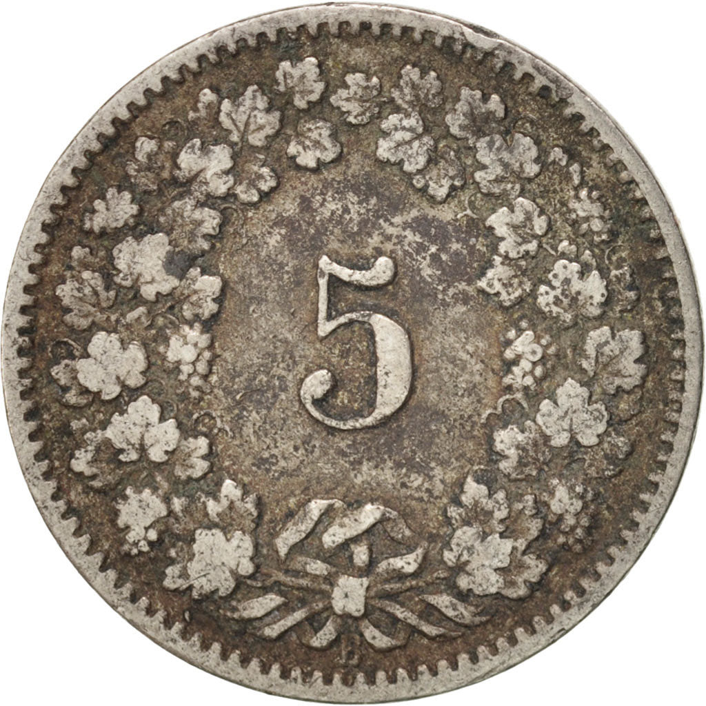 Coin, Switzerland, 5 Rappen, 1884, Bern, VF(20-25), Copper-nickel, KM:26