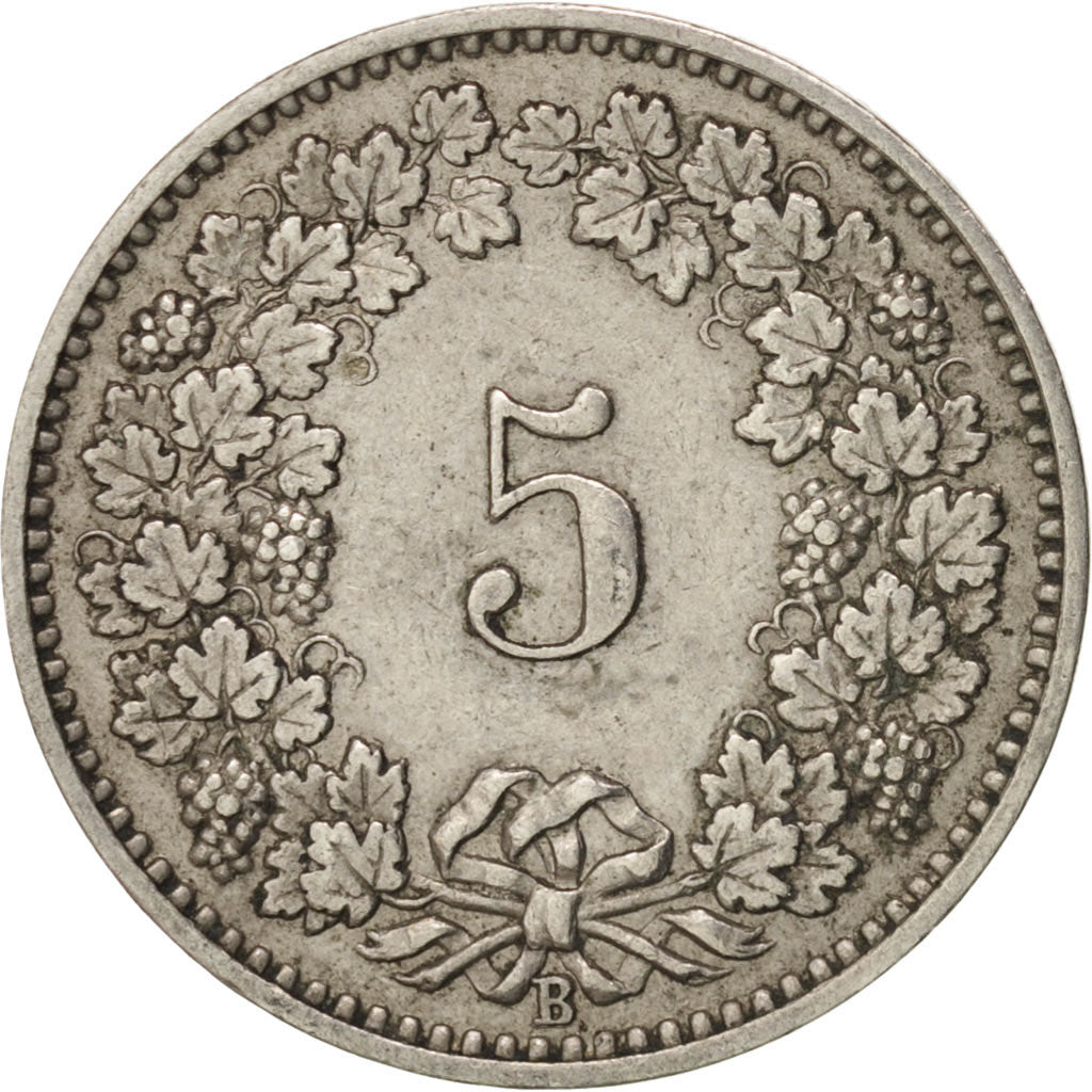 Coin, Switzerland, 5 Rappen, 1902, Bern, AU(50-53), Copper-nickel, KM:26