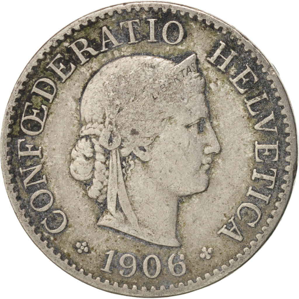 Switzerland, 5 Rappen, 1906, Bern, VF(30-35), Copper-nickel, KM:26