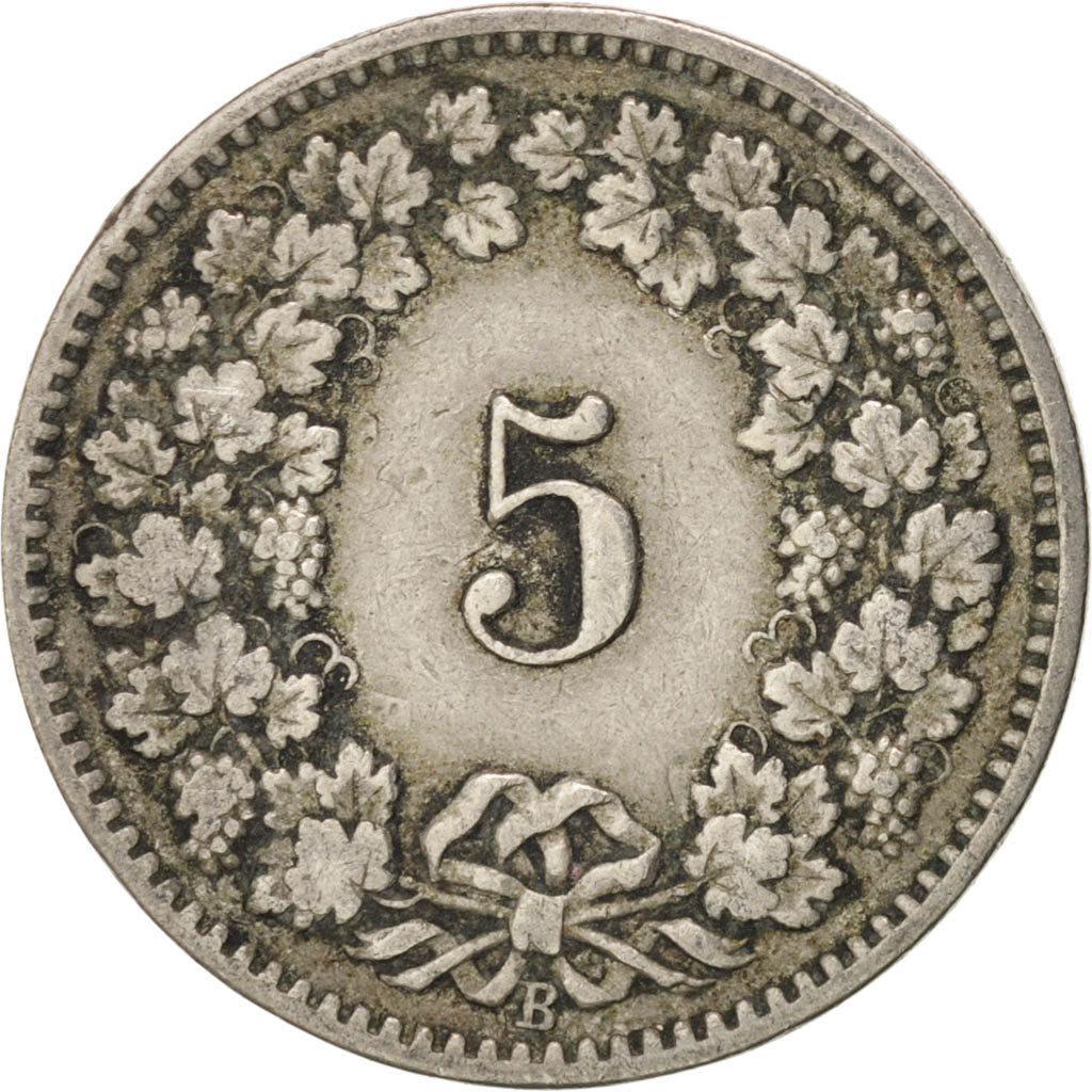 Switzerland, 5 Rappen, 1906, Bern, VF(30-35), Copper-nickel, KM:26