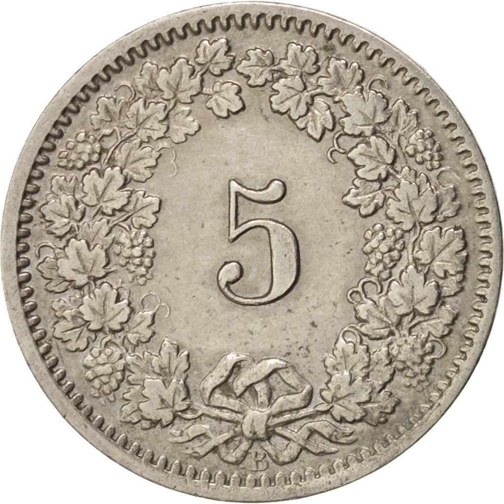 Switzerland, 5 Rappen, 1914, Bern, AU(50-53), Copper-nickel, KM:26