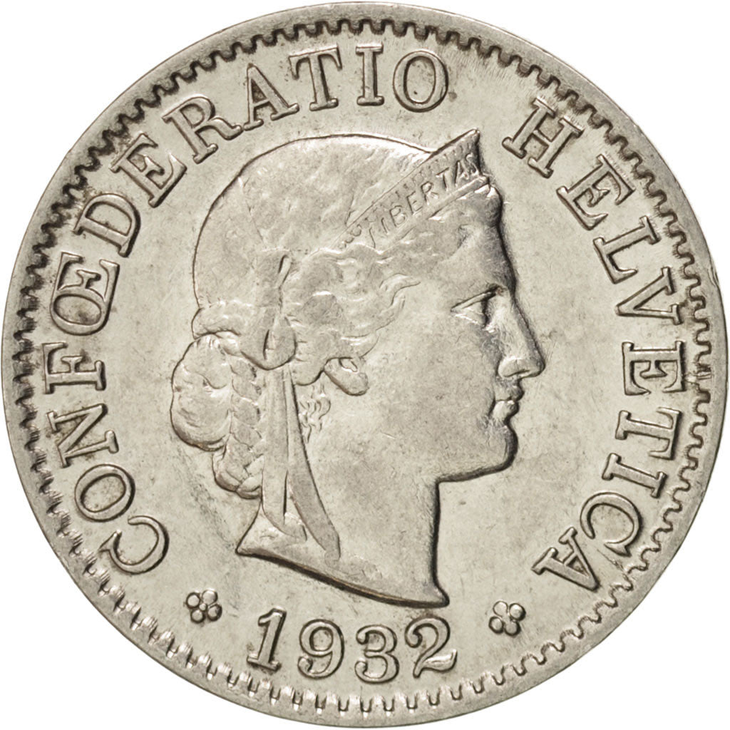 Switzerland, 5 Rappen, 1932, Bern, AU(55-58), Nickel, KM:26b
