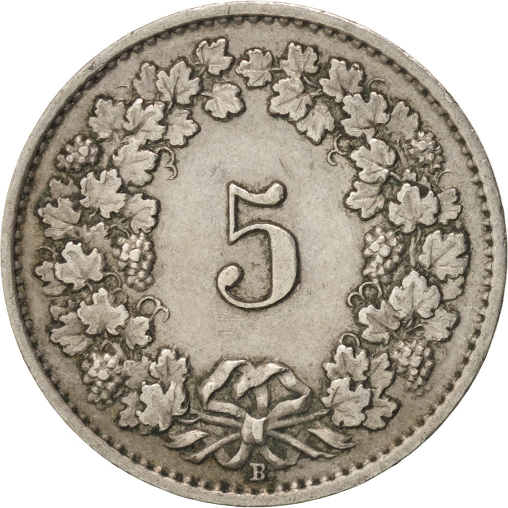 Switzerland, 5 Rappen, 1943, Bern, AU(50-53), Copper-nickel, KM:26