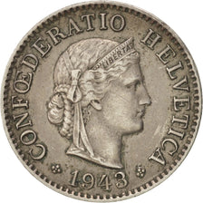 Switzerland, 5 Rappen, 1943, Bern, AU(50-53), Copper-nickel, KM:26
