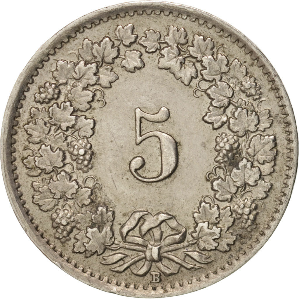 Switzerland, 5 Rappen, 1944, Bern, AU(55-58), Copper-nickel, KM:26