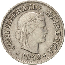 Switzerland, 5 Rappen, 1949, Bern, AU(50-53), Copper-nickel, KM:26