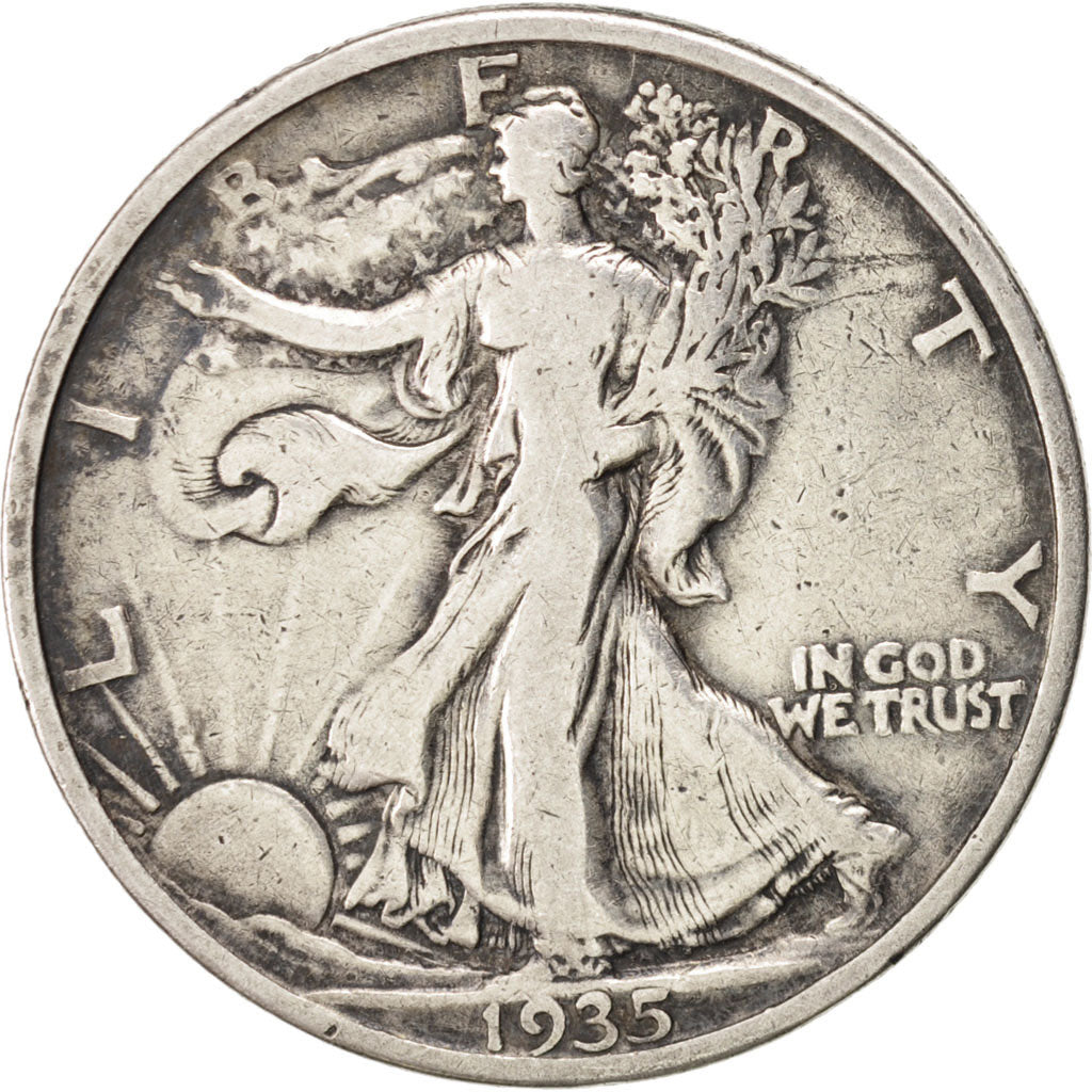 United States, Walking Liberty Half Dollar, 1935, Philadelphia, VF(30-35),KM:142