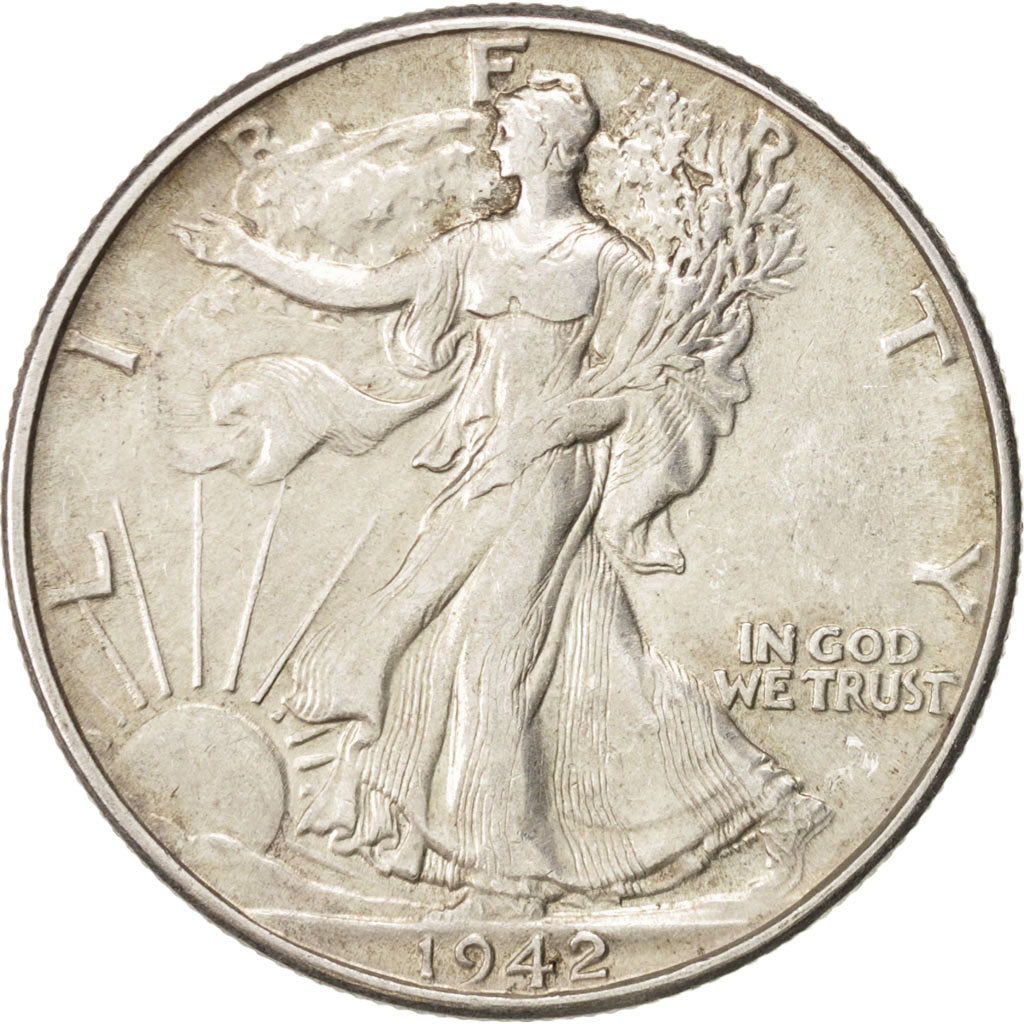 United States, Walking Liberty Half Dollar, 1942, Philadelphia, VF(30-35),KM:142