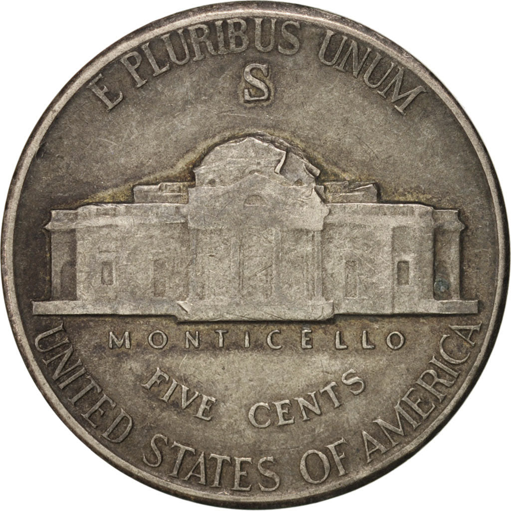 United States, Jefferson Nickel, 5 Cents, 1943, San Francisco, VF(30-35),KM:192a