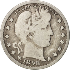 Coin, United States, Barber Quarter, Quarter, 1898, U.S. Mint, Philadelphia
