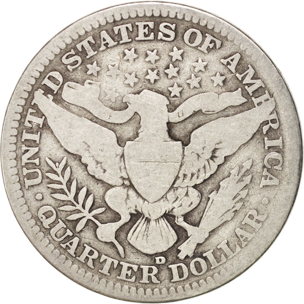 Moneda, Estados Unidos, Barber Quarter, Quarter, 1910, U.S. Mint, Denver, BC