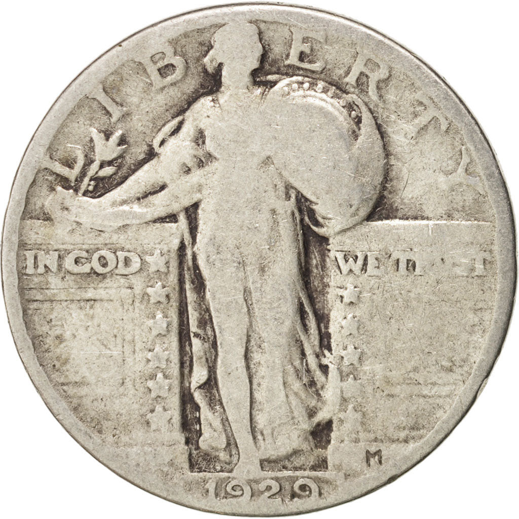 United States, Standing Liberty Quarter, 1929, Philadelphia, VF(20-25), KM:145
