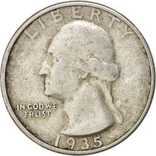 United States, Washington Quarter, 1935, Philadelphia, VF(30-35), KM:164