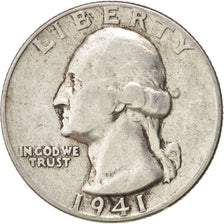 United States, Washington Quarter, 1941, Philadelphia, EF(40-45), KM:164