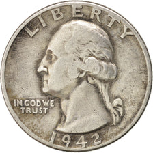 United States, Washington Quarter, 1942, Philadelphia, EF(40-45), KM:164