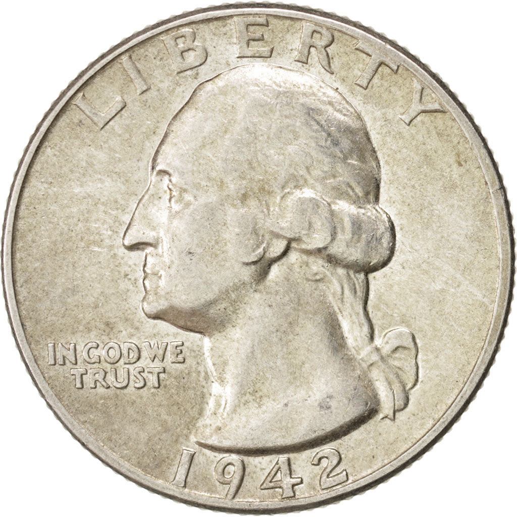 United States, Washington Quarter, 1942, Philadelphia, AU(55-58), KM:164