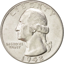 États-Unis, Washington Quarter, 1942, Philadelphie, SUP, KM:164