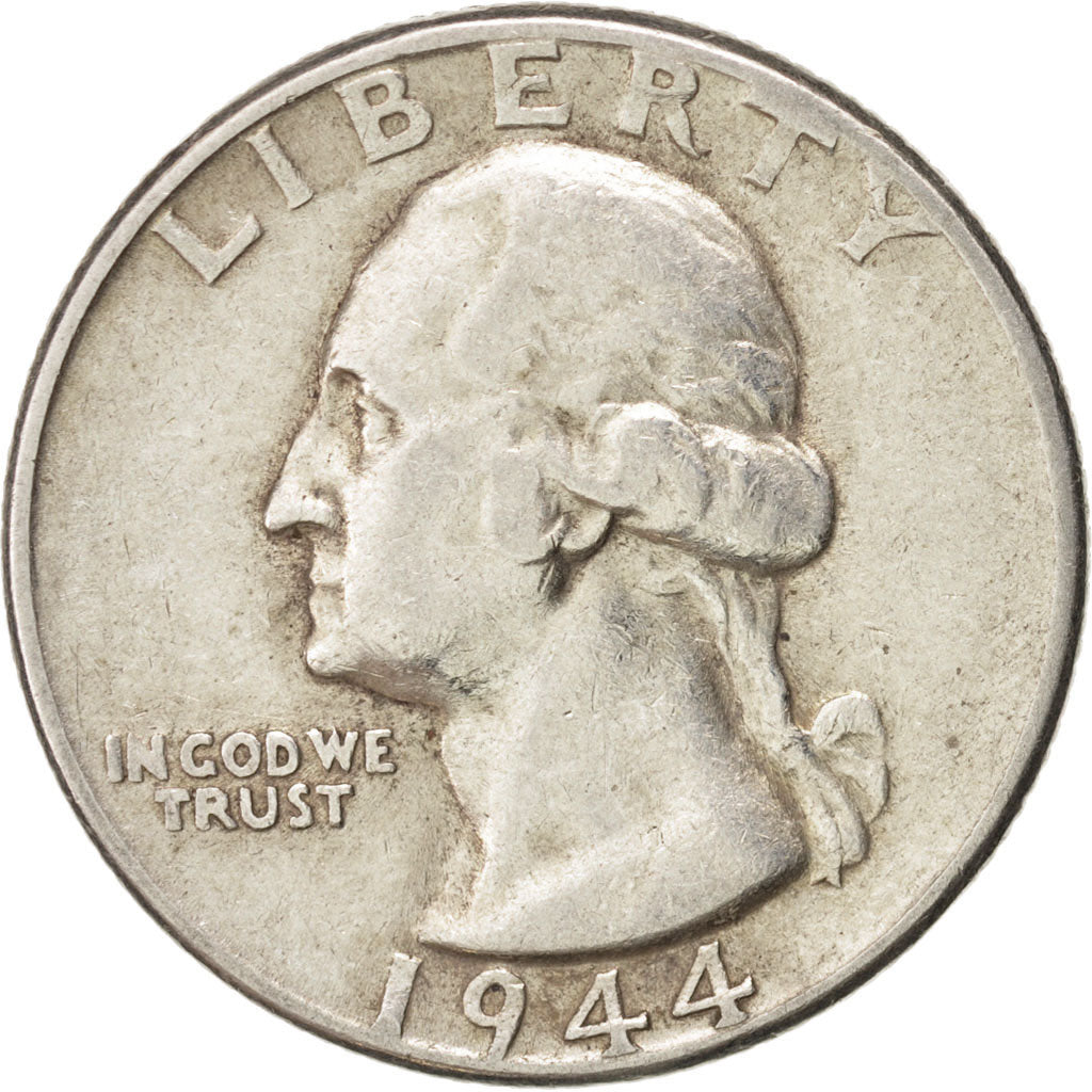United States, Washington Quarter, 1944, Philadelphia, AU(50-53), KM:164