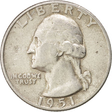 United States, Washington Quarter, 1951, Denver, AU(50-53), KM:164