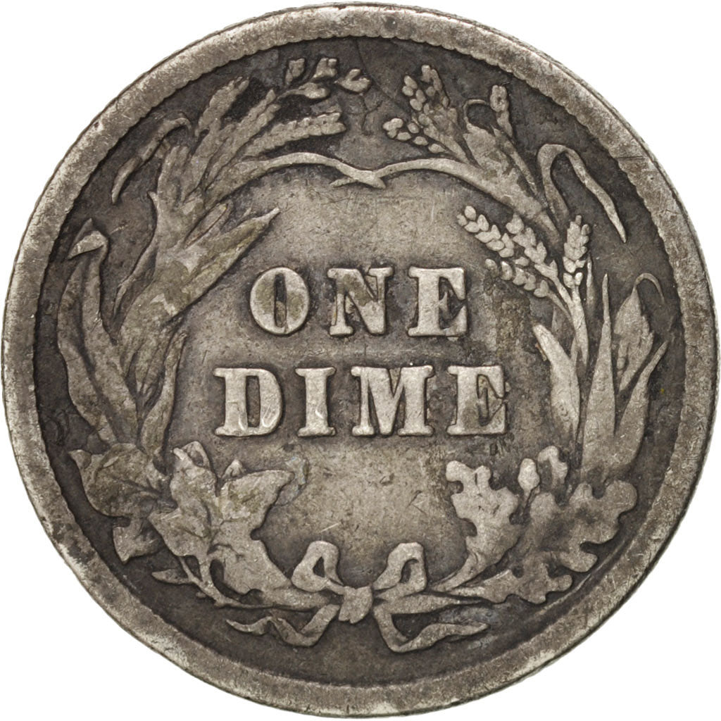 United States, Barber Dime, 1906, Philadelphia, VF(20-25), Silver, KM:113