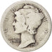 United States, Mercury Dime, 1916, Philadelphia, VF(20-25), Silver, KM:140