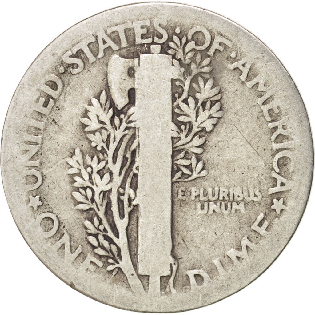 United States, Mercury Dime, 1916, Philadelphia, VF(20-25), Silver, KM:140