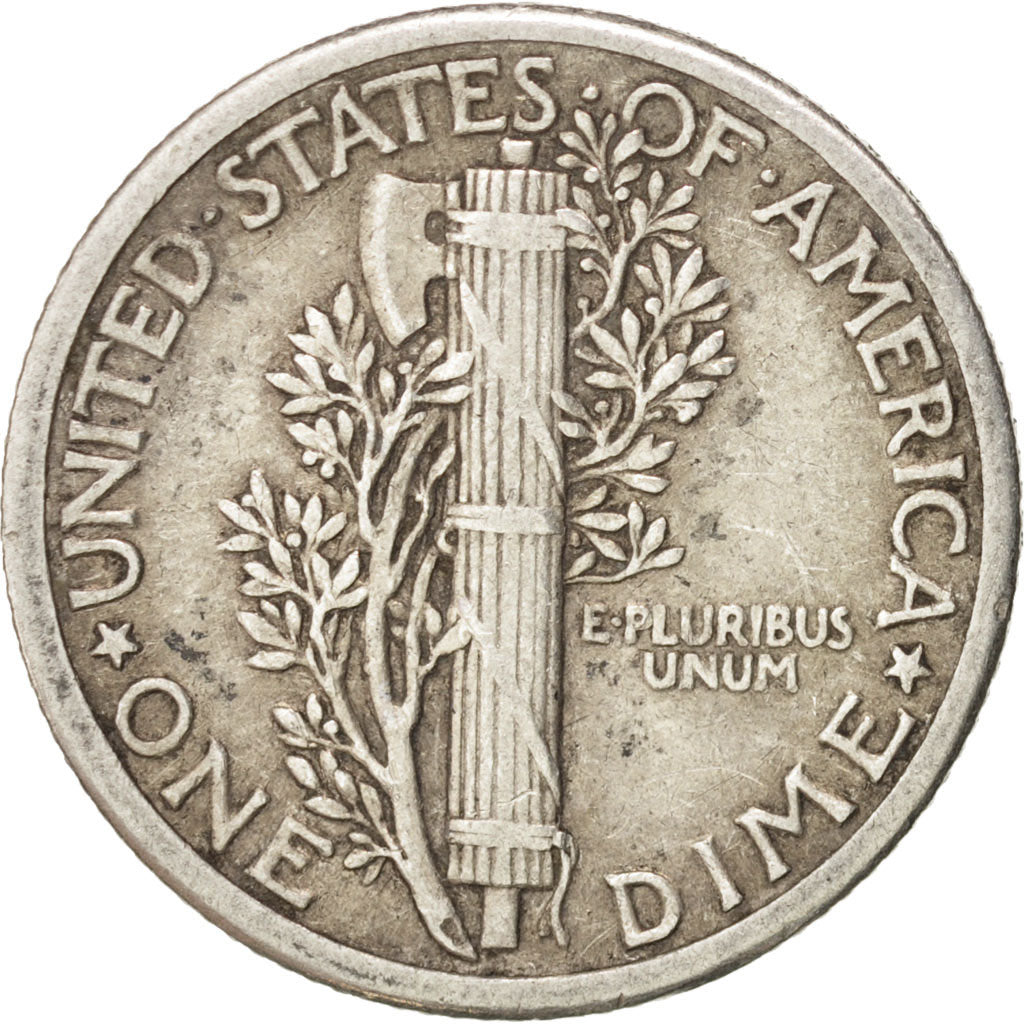 United States, Mercury Dime, 1916, Philadelphia, EF(40-45), Silver, KM:140