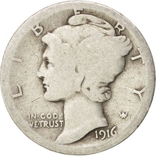 Vereinigte Staaten, Mercury Dime, 1916, San Francisco, F(12-15), Silver, KM:140