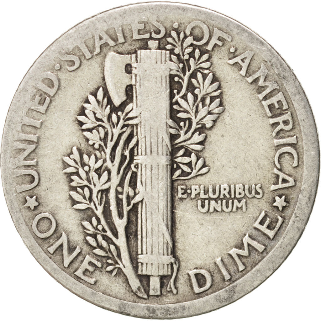 United States, Mercury Dime, 1917, Philadelphia, VF(30-35), Silver, KM:140