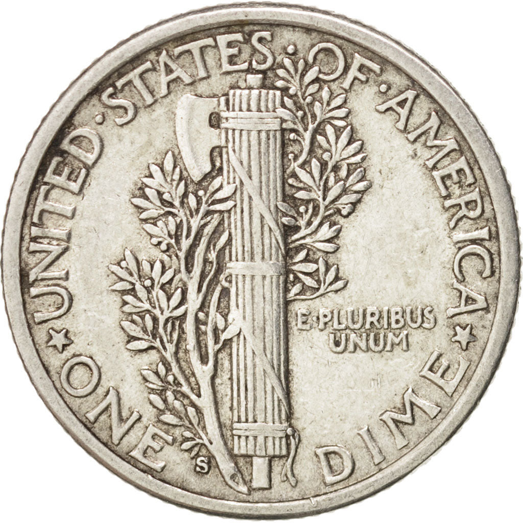 États-Unis, Mercury Dime, 1917, San Francisco, TTB+, Silver, KM:140