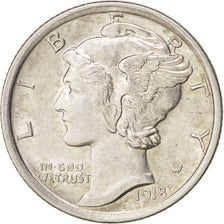 United States, Mercury Dime, 1918, Philadelphia, MS(60-62), Silver, KM:140