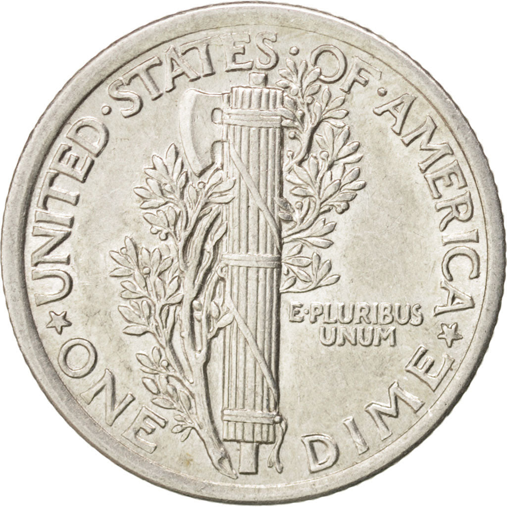 United States, Mercury Dime, 1918, Philadelphia, MS(60-62), Silver, KM:140