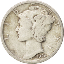 United States, Mercury Dime, 1926, Denver, VF(20-25), Silver, KM:140