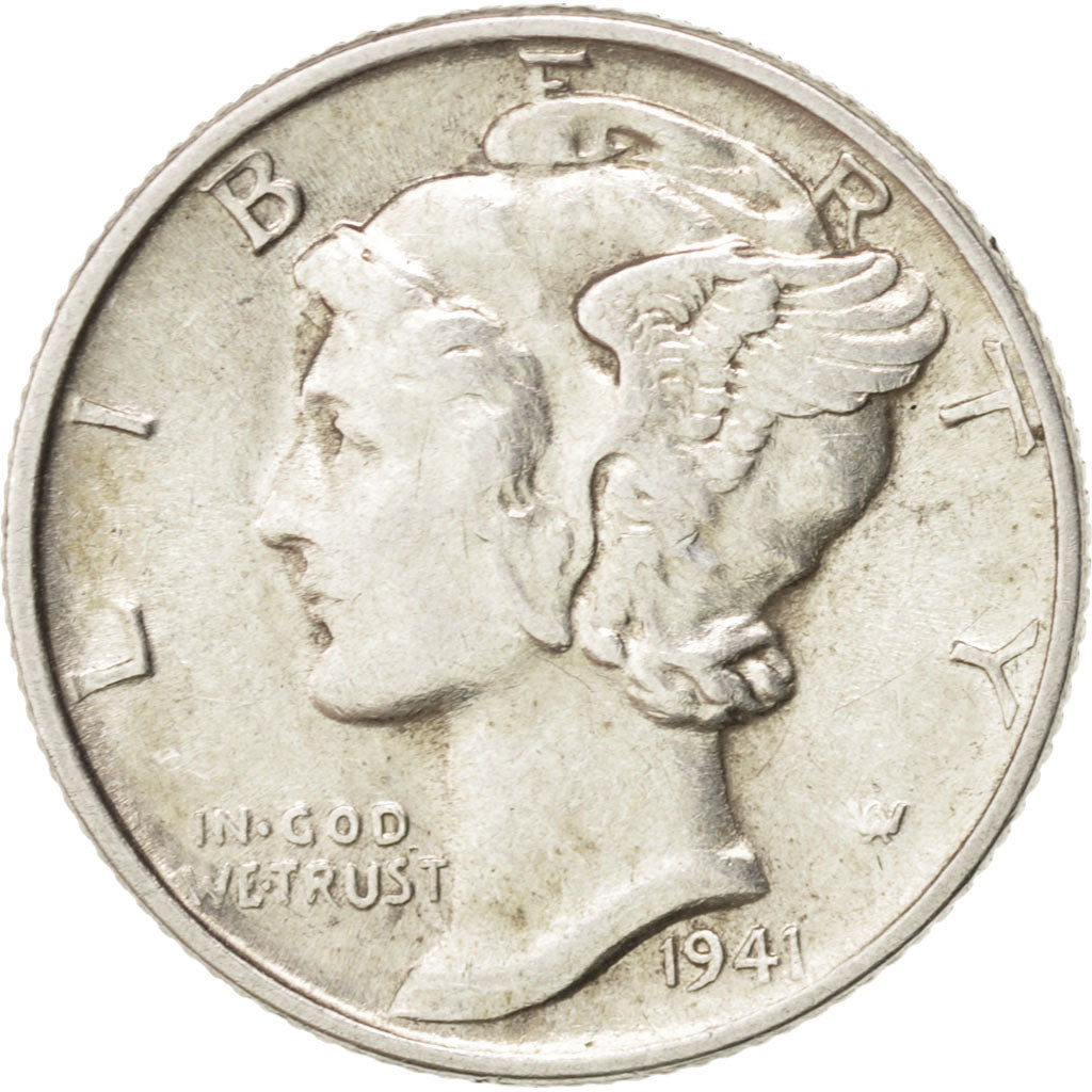 États-Unis, Mercury Dime, 1941, Philadelphie, SUP, Silver, KM:140