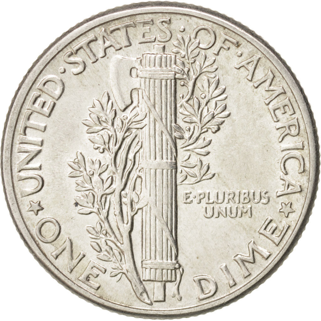 United States, Mercury Dime, 1942, Philadelphia, MS(60-62), Silver, KM:140