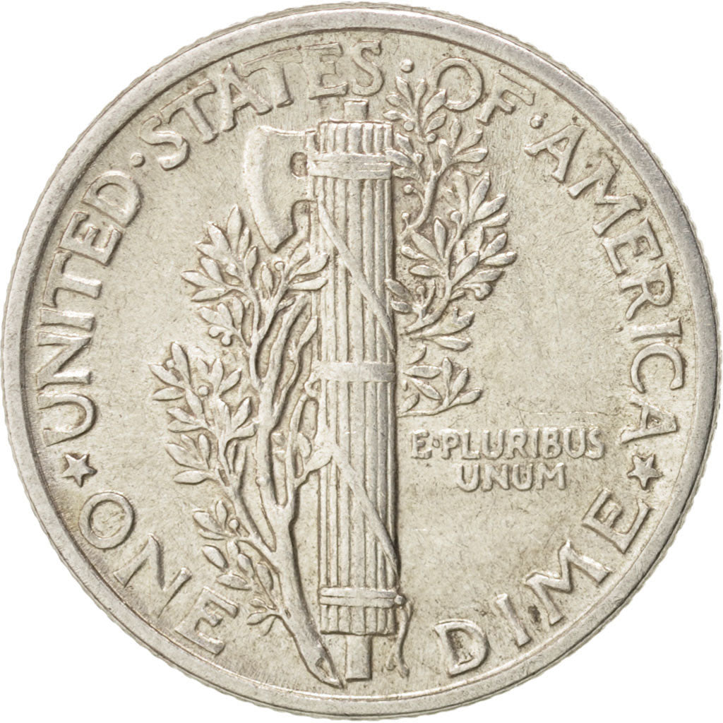 United States, Mercury Dime, 1942, Philadelphia, AU(55-58), Silver, KM:140