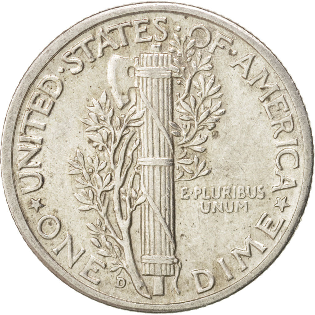 Coin, United States, Mercury Dime, Dime, 1943, U.S. Mint, Denver, MS(60-62)