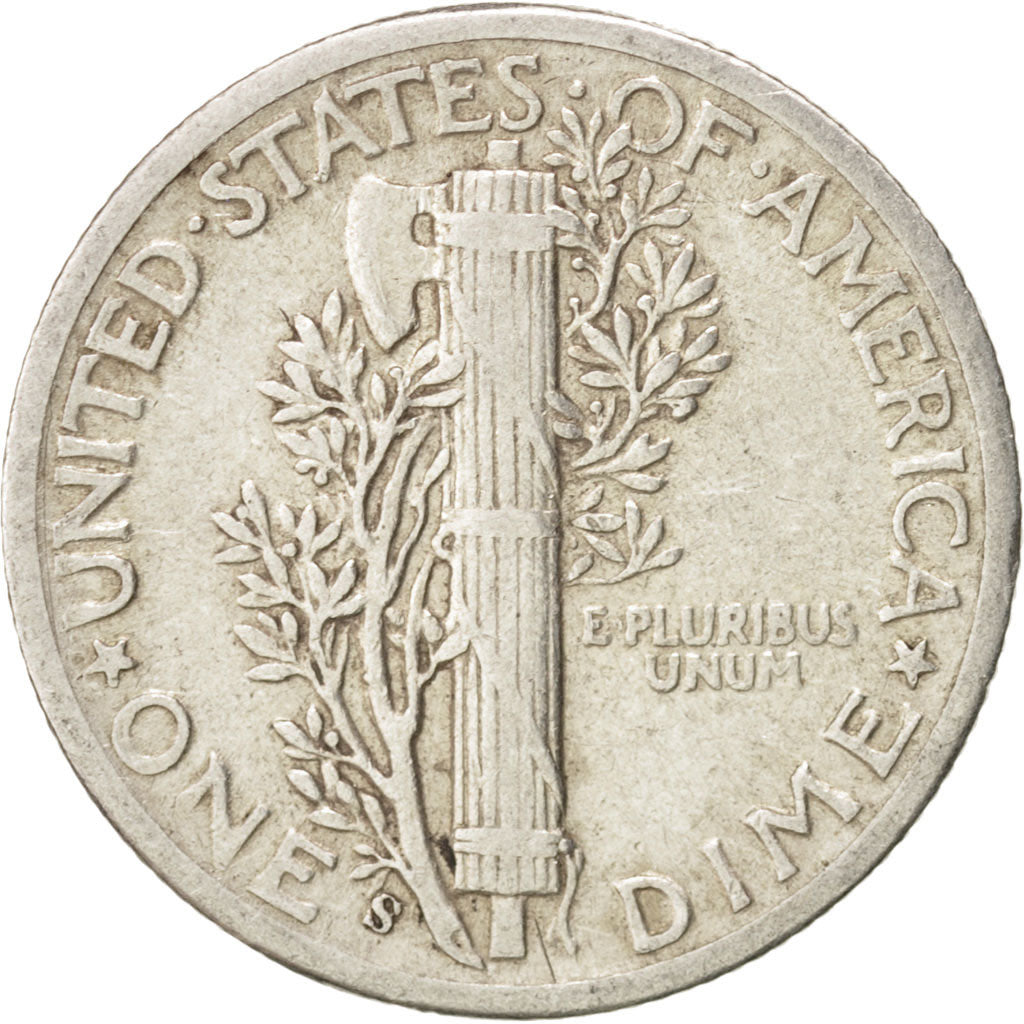 Coin, United States, Mercury Dime, Dime, 1944, U.S. Mint, San Francisco