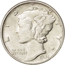 United States, Mercury Dime, 1944, Philadelphia, MS(63), Silver, KM:140