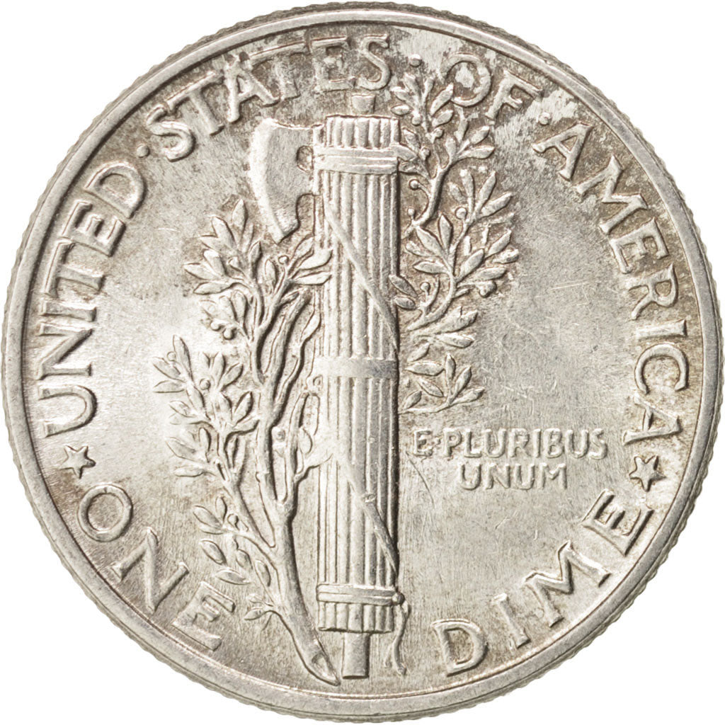 United States, Mercury Dime, 1944, Philadelphia, MS(63), Silver, KM:140