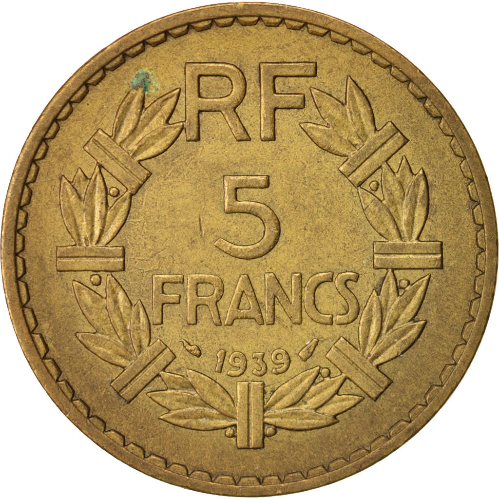 Moneta, Francia, Lavrillier, 5 Francs, 1939, BB+, Alluminio-bronzo, KM:888a.1