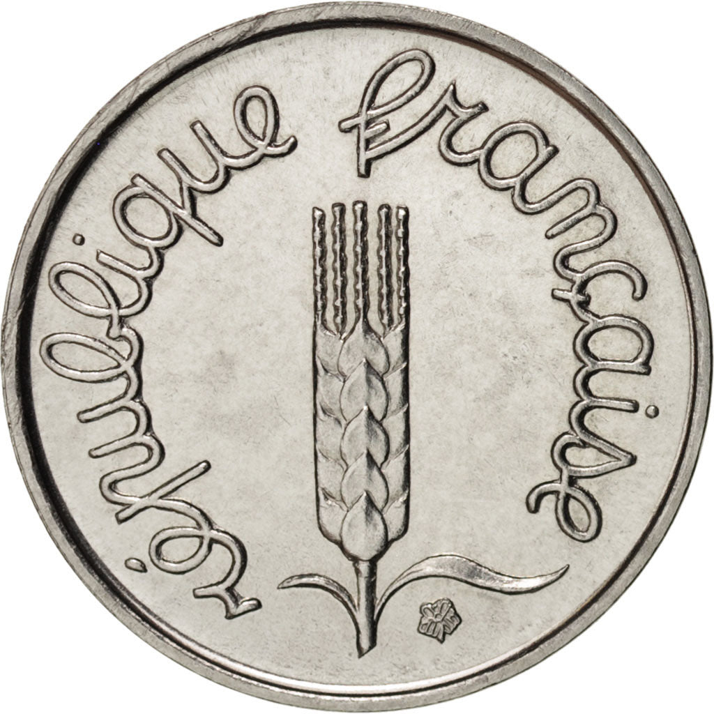 France, Épi, Centime, 1966, Paris, MS(65-70), Stainless Steel, KM:928