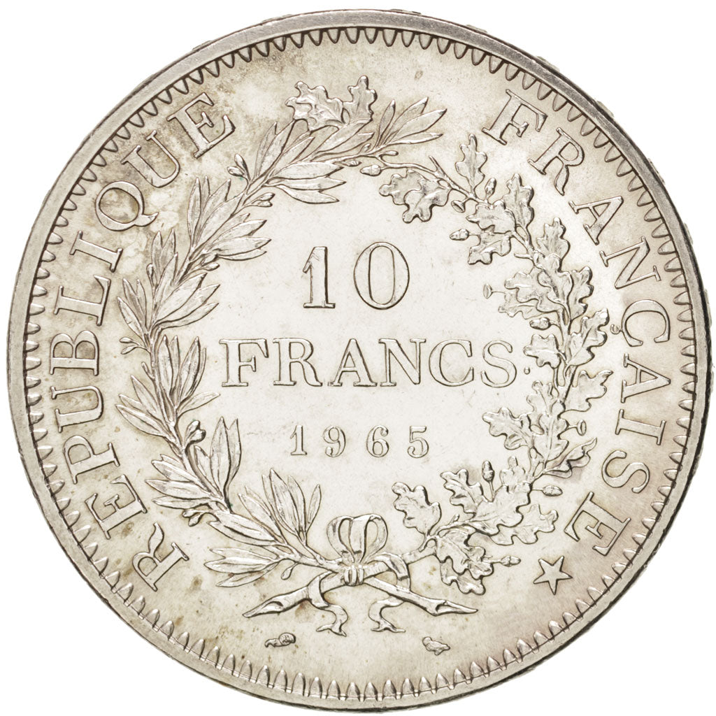 France, Hercule, 10 Francs, 1965, Paris, MS(64), Silver, KM:932, Gadoury:813