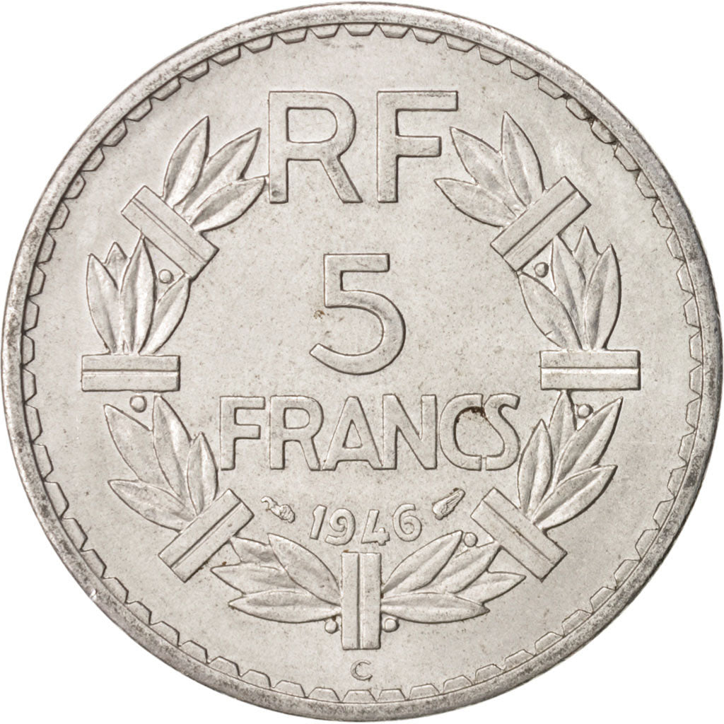 Francia, Lavrillier, 5 Francs, 1946, Castelsarrasin, SPL, Alluminio, KM:888b....