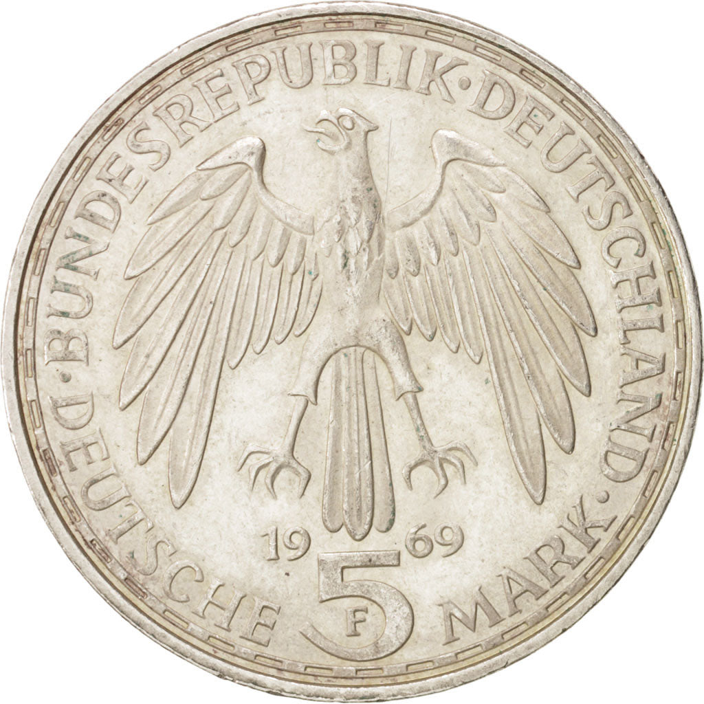 Coin, GERMANY - FEDERAL REPUBLIC, 5 Mark, 1969, Stuttgart, Germany, MS(60-62)