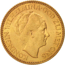 Netherlands, Wilhelmina I, 10 Gulden, 1925, MS(63), Gold, KM:162