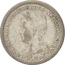 Coin, Netherlands, Wilhelmina I, 25 Cents, 1917, VF(30-35), Silver, KM:146