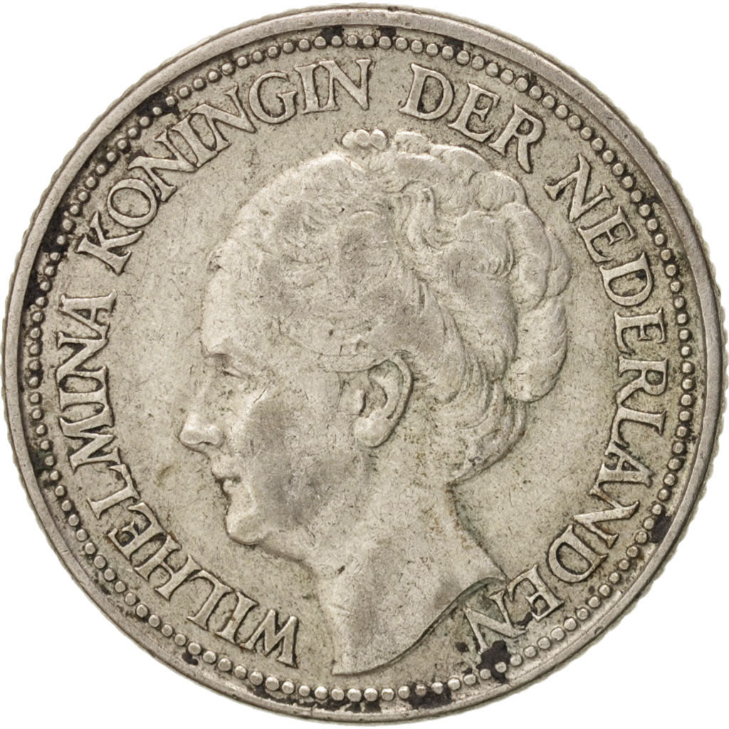 Coin, Netherlands, Wilhelmina I, 25 Cents, 1928, EF(40-45), Silver, KM:164