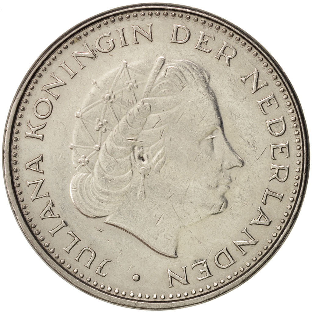Coin, Netherlands, Juliana, 2-1/2 Gulden, 1969, AU(55-58), Nickel, KM:191