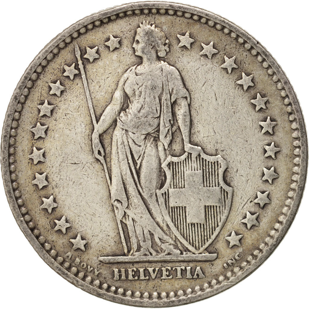 Coin, Switzerland, 2 Francs, 1920, Bern, EF(40-45), Silver, KM:21
